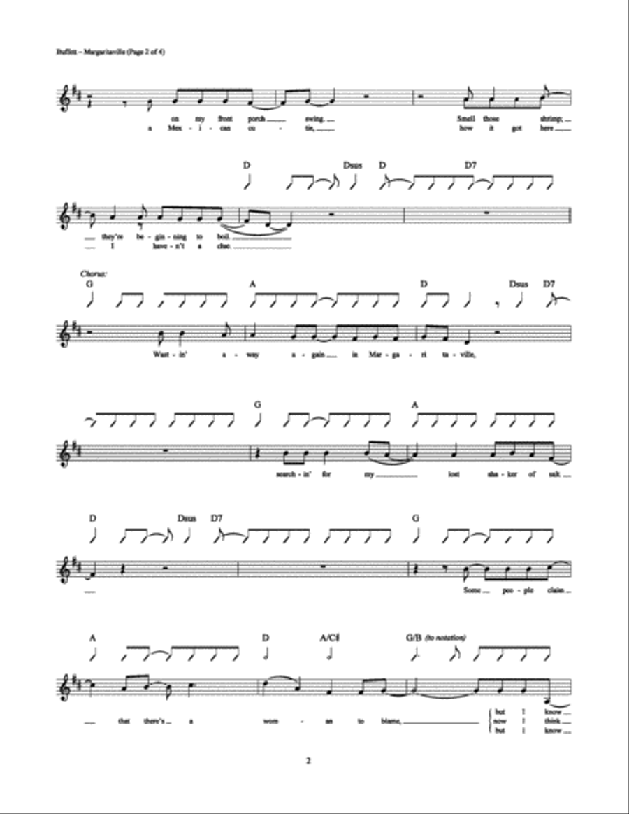Margaritaville Electric Guitar scores gallery preview page 2