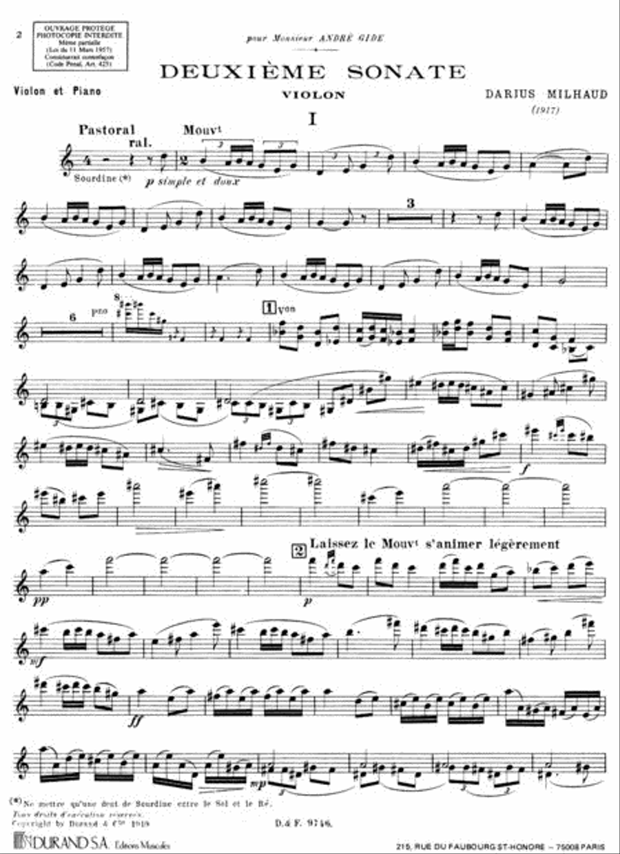 Sonata No. 2 Violin Solo scores gallery preview page 2