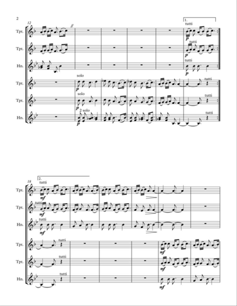 Polegnala e Todora (Todora's Love Song) (brass ensemble) Brass Ensemble scores gallery preview page 2