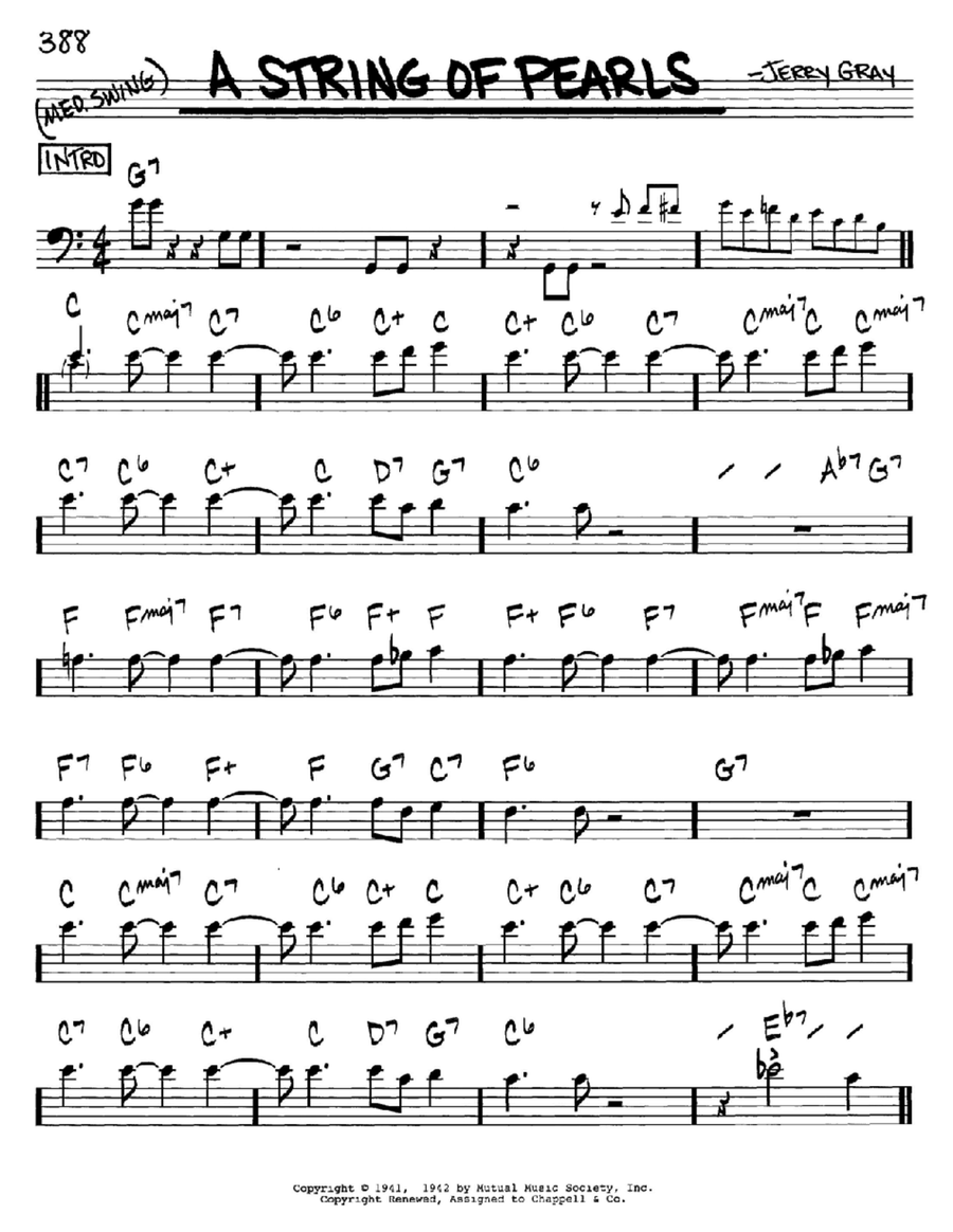 A String Of Pearls A String Of Pearls Bass Clef Instrument scores gallery preview page 1