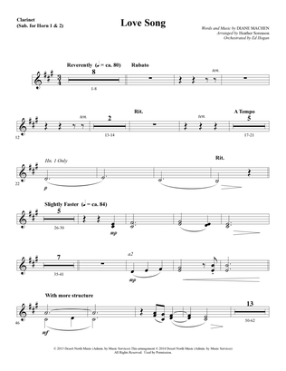 Book cover for Love Song - Clarinet (sub. Horn 1-2)