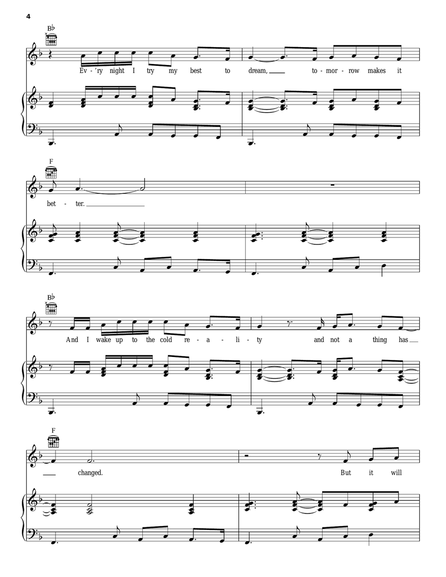 Last Hope Last Hope Piano, Vocal, Guitar scores gallery preview page 4