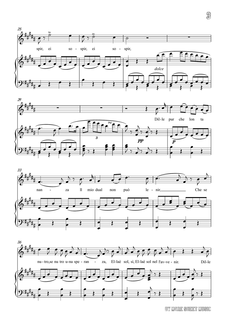 Bellini-Vaga luna che inargenti in B Major,for voice and piano Bellini-Vaga luna che inargenti in B Major,for voice and piano Piano, Vocal scores gallery preview page 5