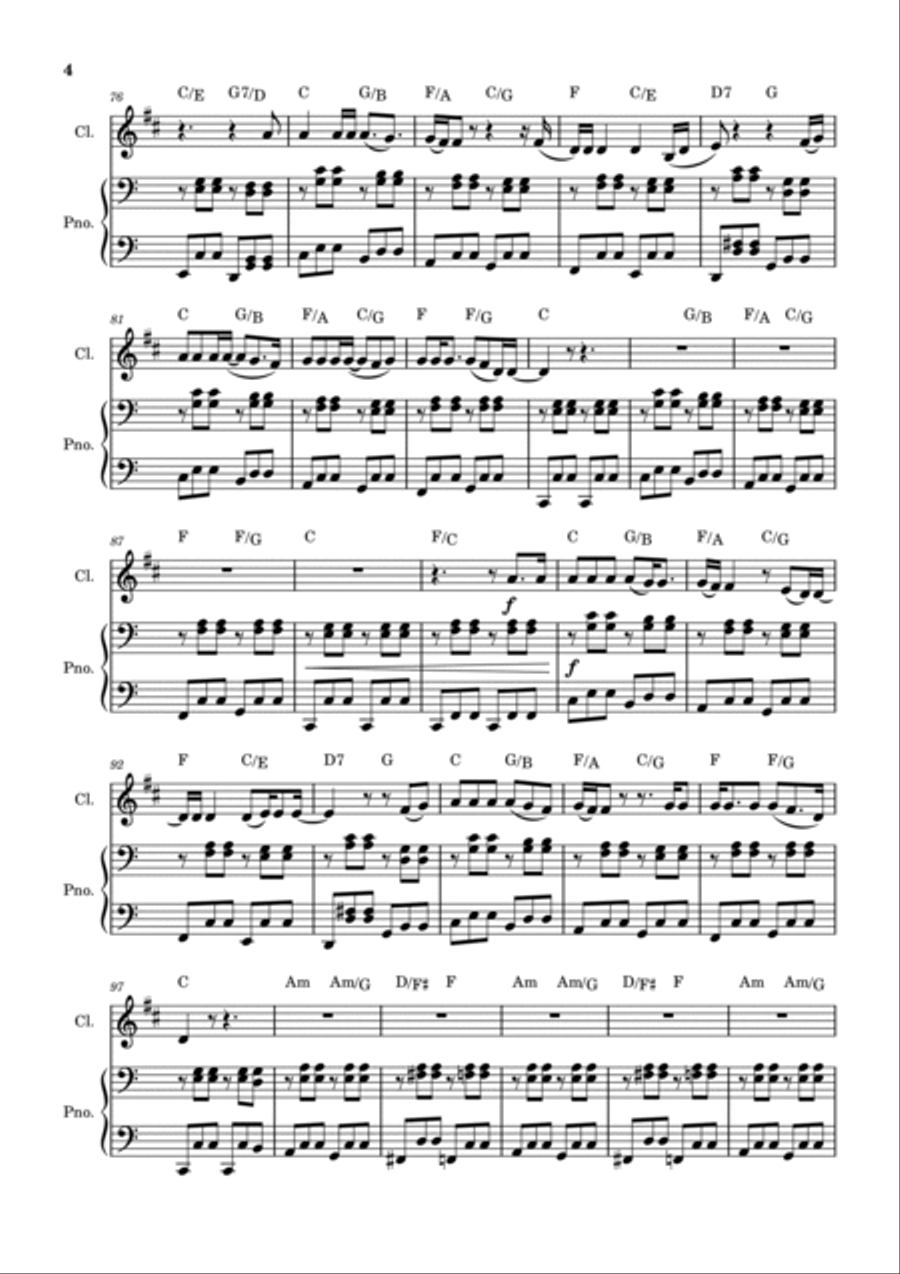 Piano Man B-Flat Clarinet scores gallery preview page 4