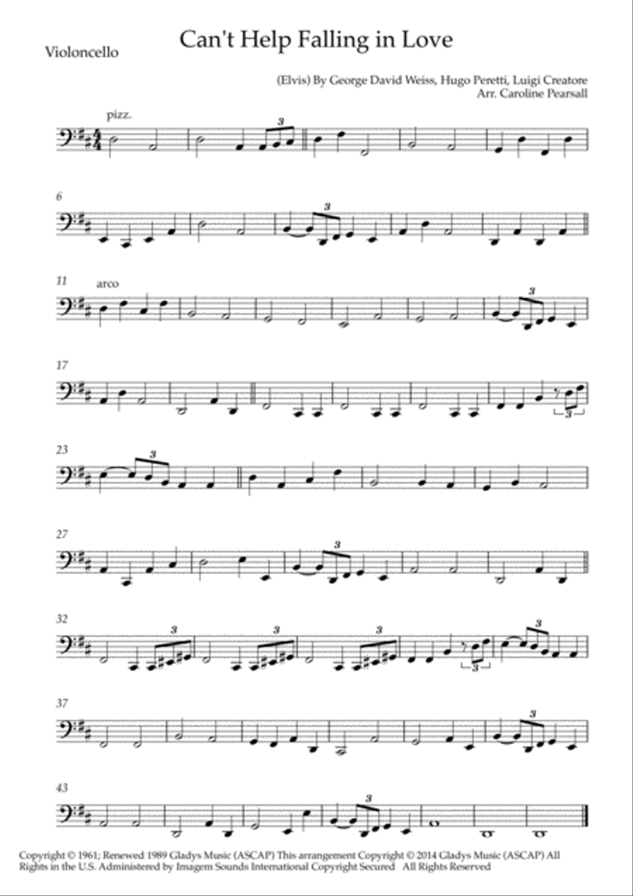 Can't Help Falling In Love String Trio scores gallery preview page 3