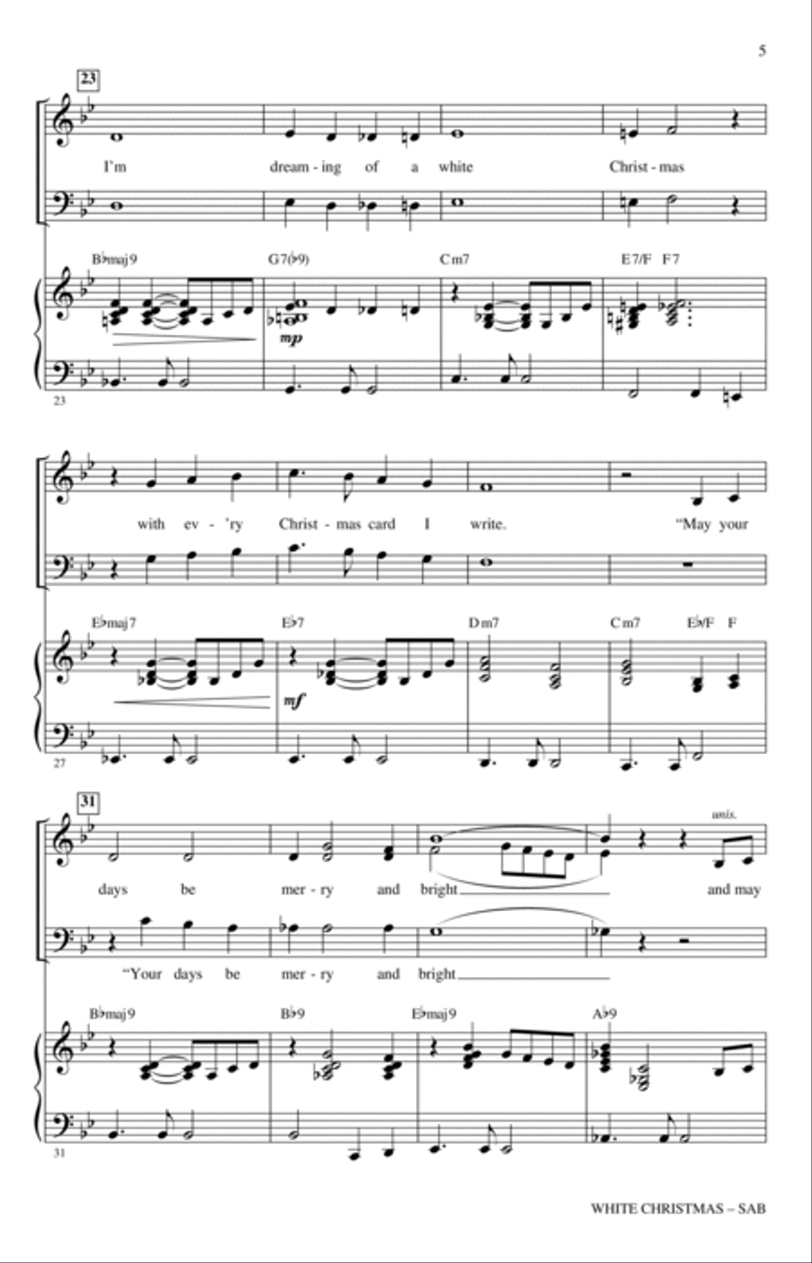 White Christmas (from Holiday Inn) (arr. Roger Emerson) 3-Part scores gallery preview page 3