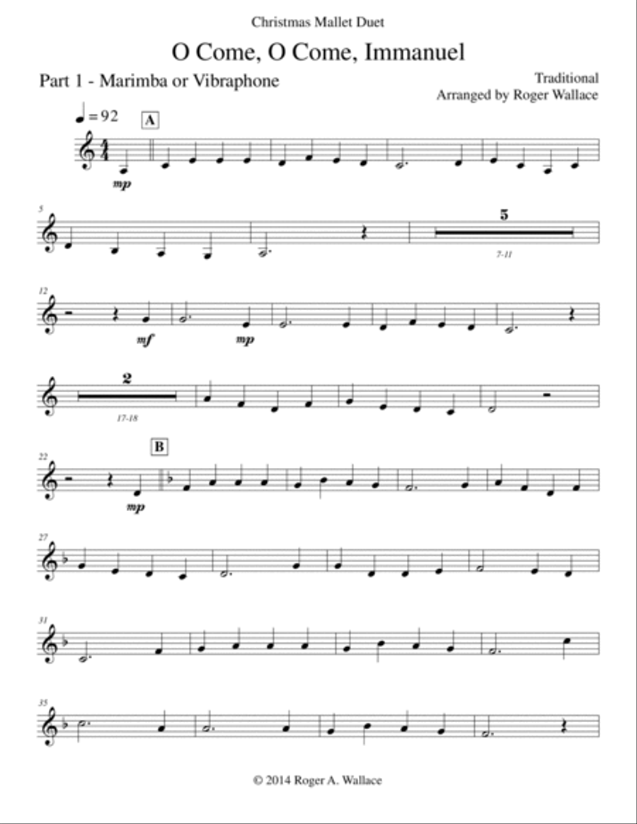 O Come, O Come, Immanuel (Emmanuel) - Marimba & Vibraphone Duet Marimba scores gallery preview page 4