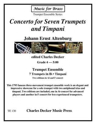 Concerto for Seven Trumpets and Timpani for Trumpet Ensemble (two complete editions, Ab & F concert)