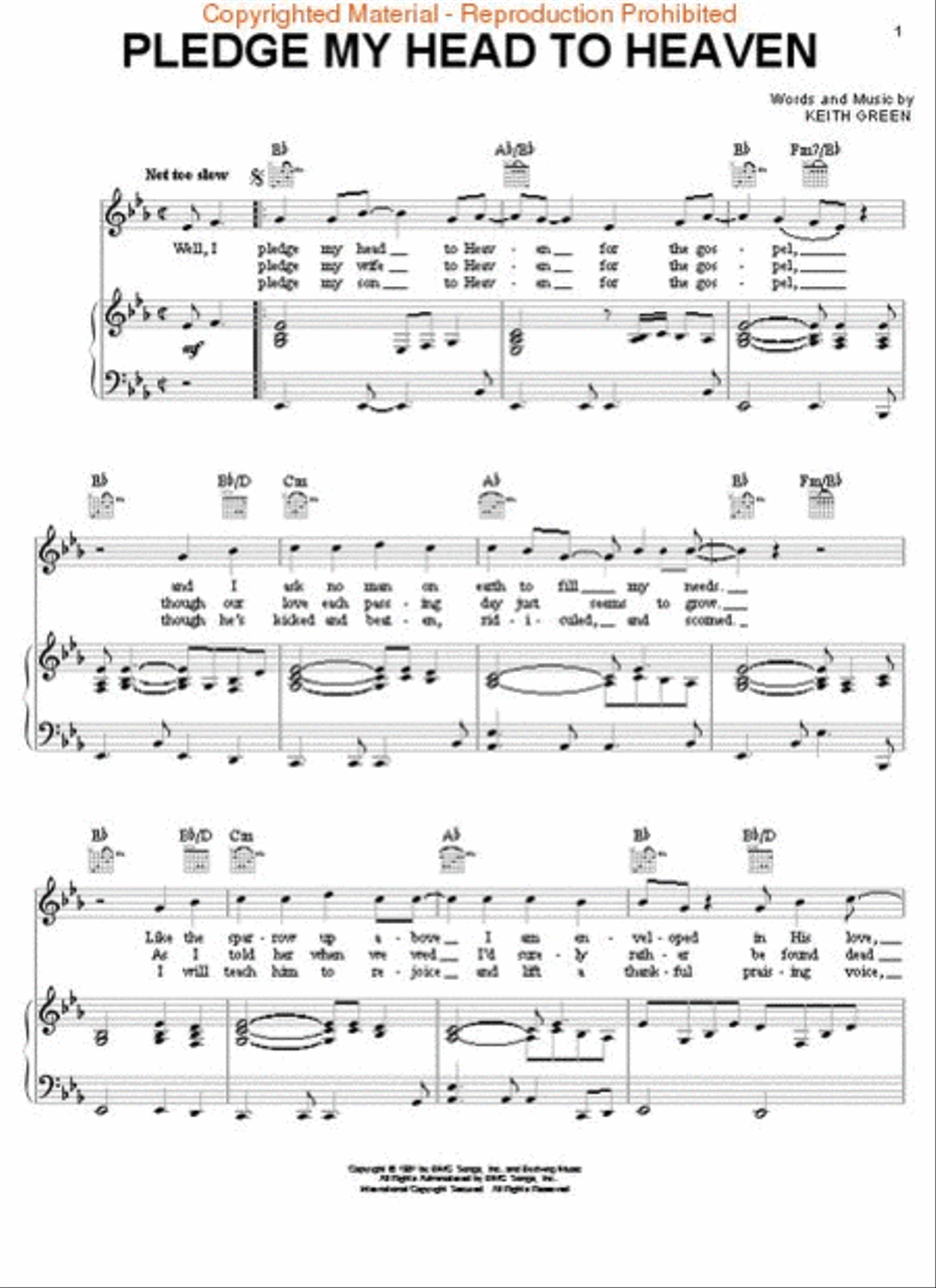 Keith Green – The Ministry Years, Volume 1 Piano, Vocal, Guitar scores gallery preview page 2