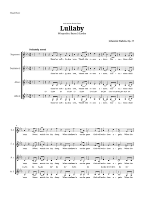 Lullaby by Brahms for SSAA Choir