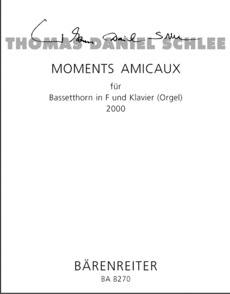 Moments Amicaux for Bassetthorn in F und Klavier (Orgel) 50a