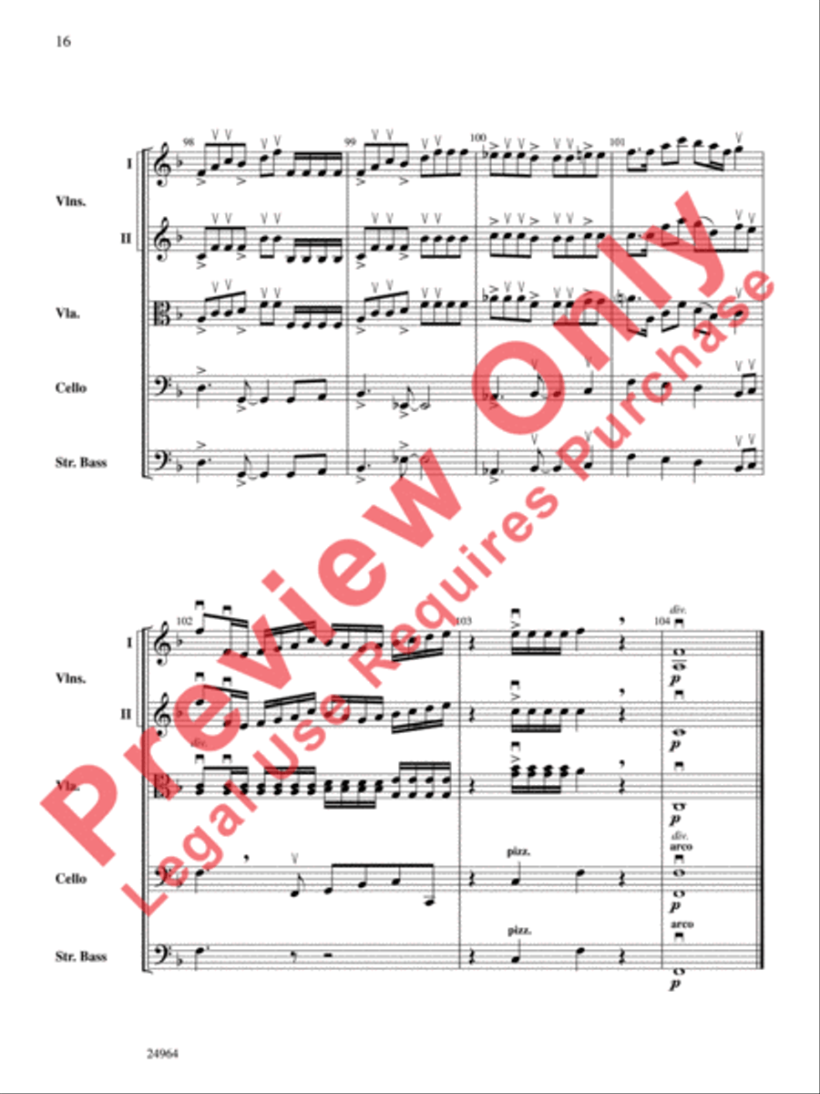 Ode to the Plains and Wild Horses Running (from American Serenade) String Orchestra scores gallery preview page 17