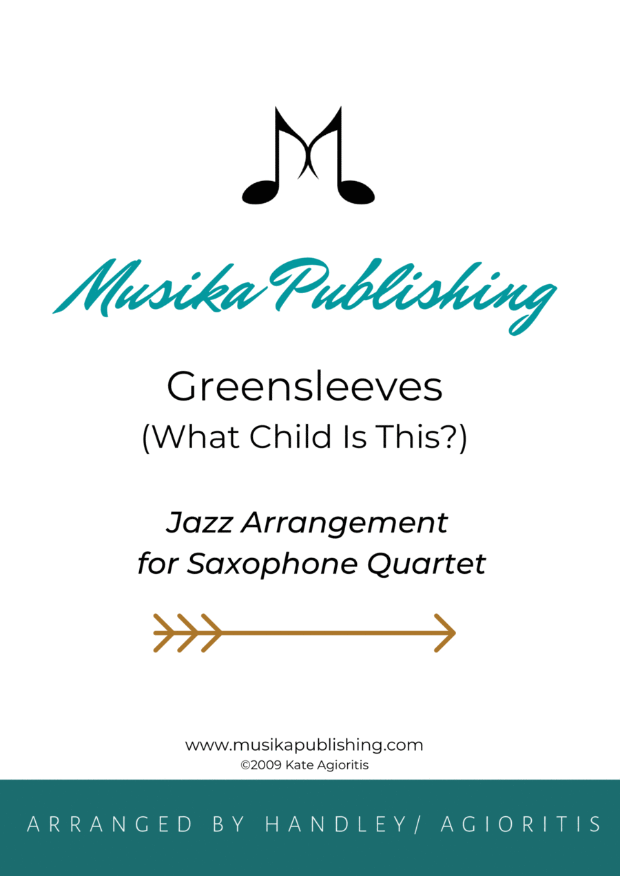 Greensleeves (What Child Is This?) - Jazz Arrangement for Saxophone Quartet Saxophone Quartet scores gallery preview page 1