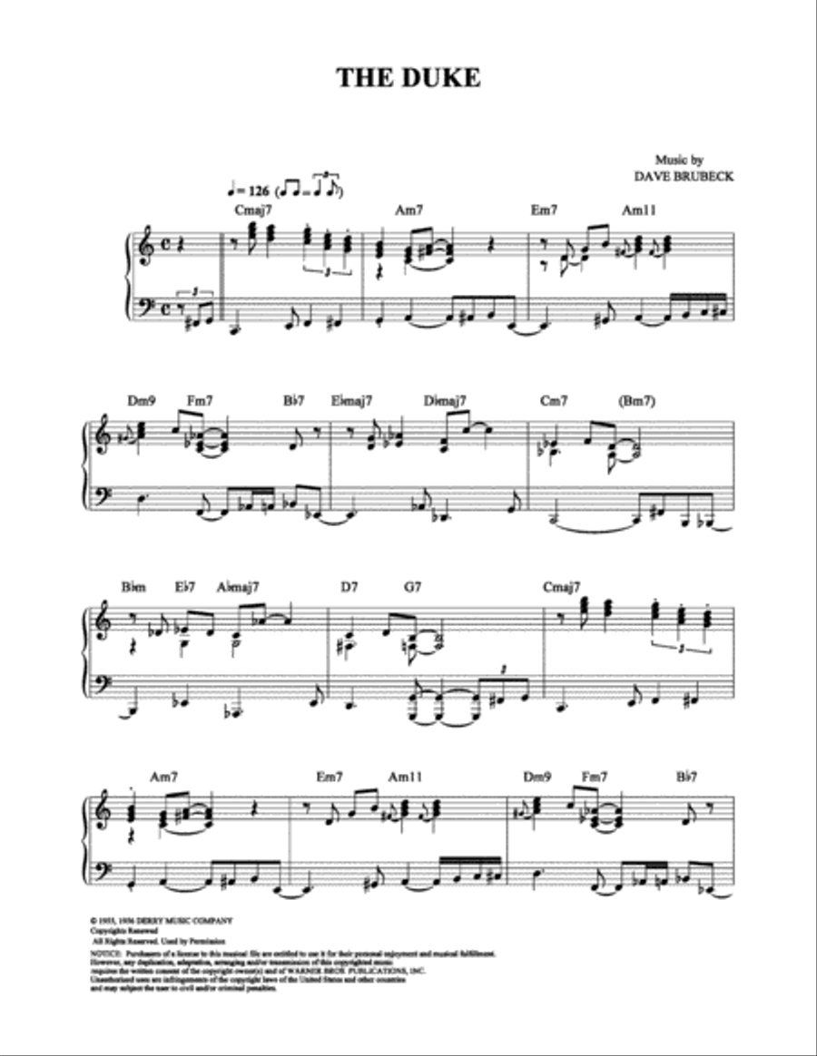 The Duke Piano Solo scores gallery preview page 1
