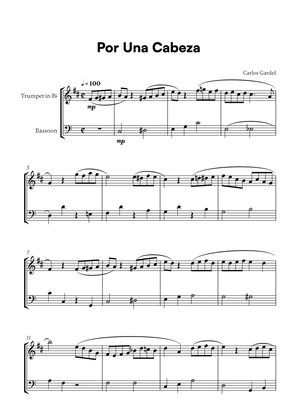 Carlos Gardel - Por Una Cabeza for Trumpet in Bb and Bassoon