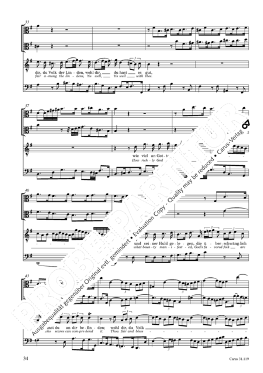 Praise the Lord, O Jerusalem (Preise, Jerusalem, den Herrn) 4-Part scores gallery preview page 35
