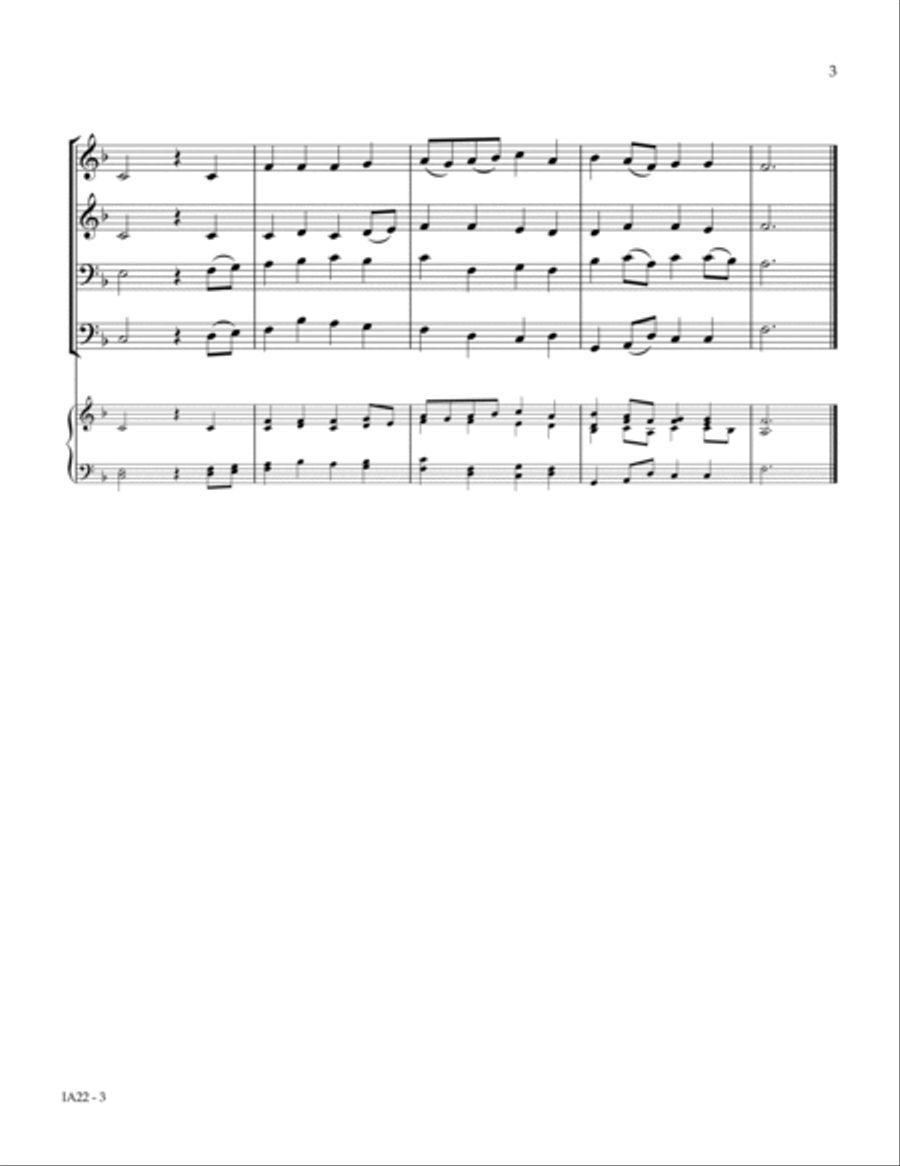 FOREST GREEN (O Little Town Of Bethlehem; I Sing The Almighty Power Of God) Small Ensemble scores gallery preview page 3