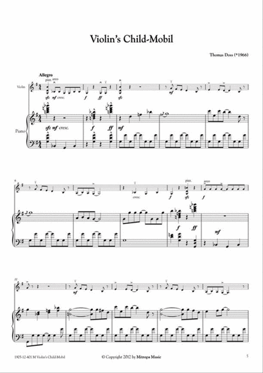 Violin's Child-Mobil Violin's Child-Mobil Violin Solo scores gallery preview page 2