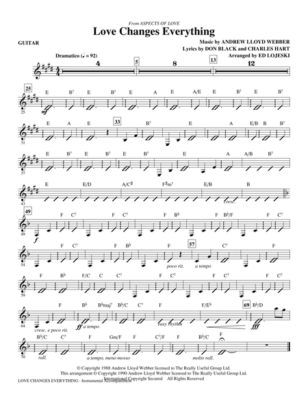 Love Changes Everything (from Aspects Of Love) (arr. Ed Lojeski) - Guitar