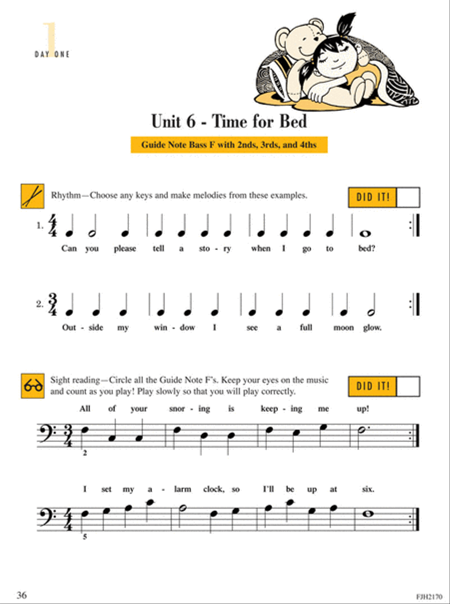 Sight Reading & Rhythm Every Day, Let's Get Started, Book A Piano Method scores gallery preview page 4