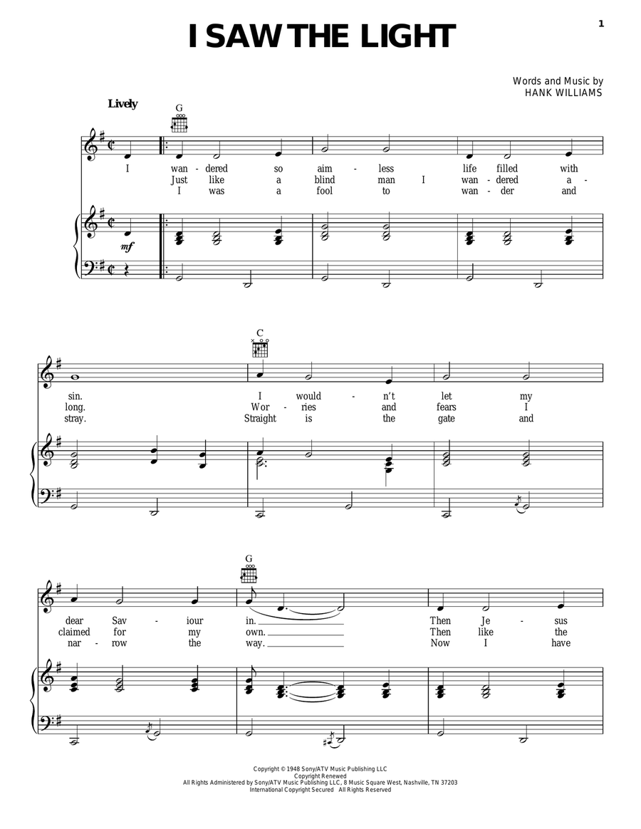 I Saw The Light Guitar scores gallery preview page 1