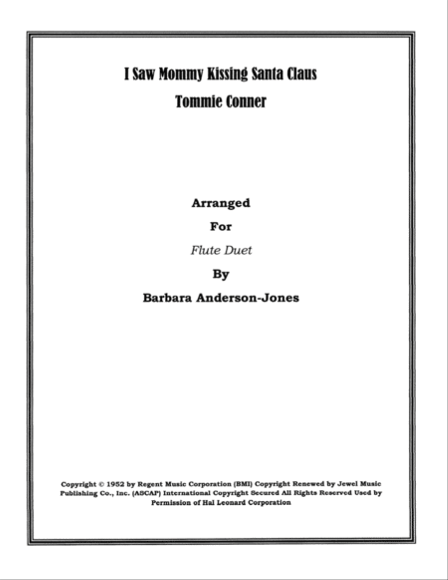 I Saw Mommy Kissing Santa Claus Flute Duet scores gallery preview page 1