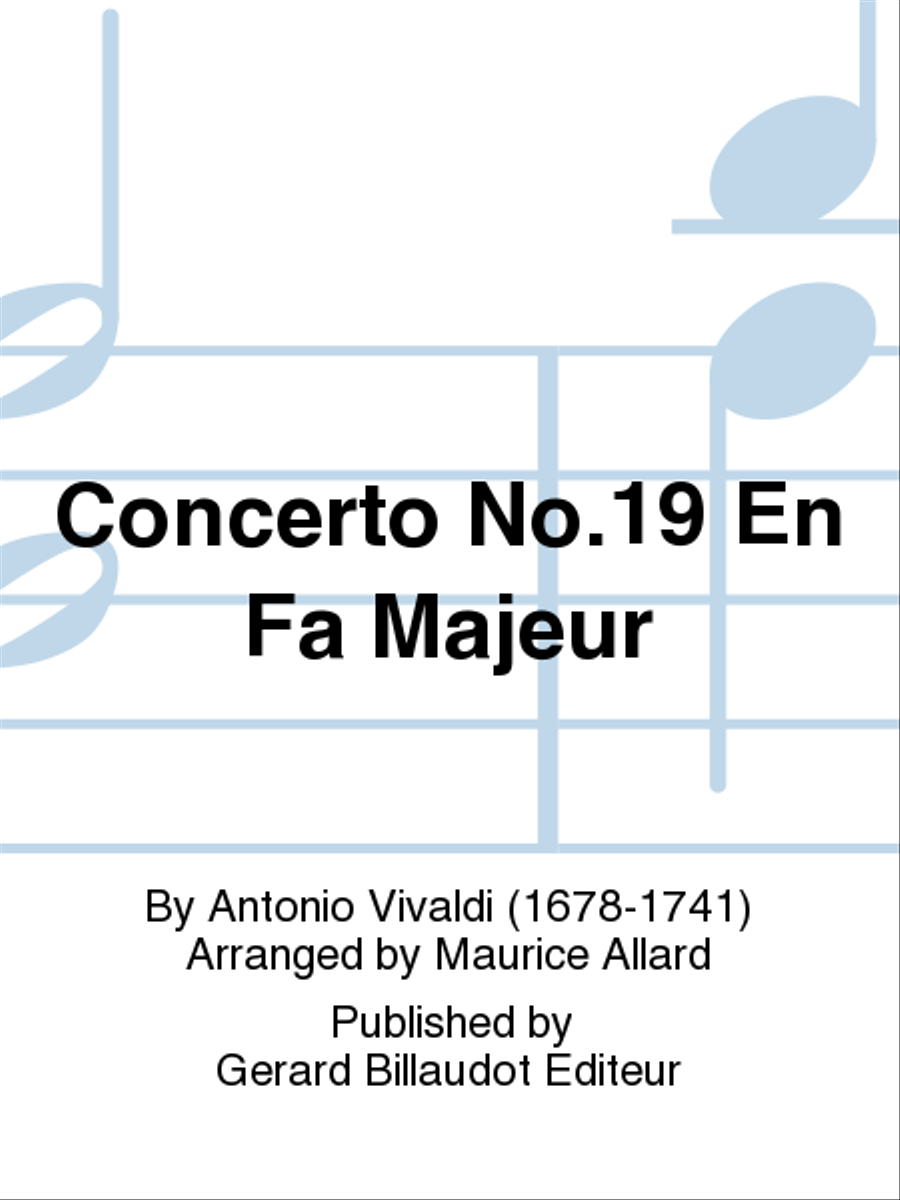 Concerto No. 19 En Fa Majeur Chamber Music scores gallery preview page 1