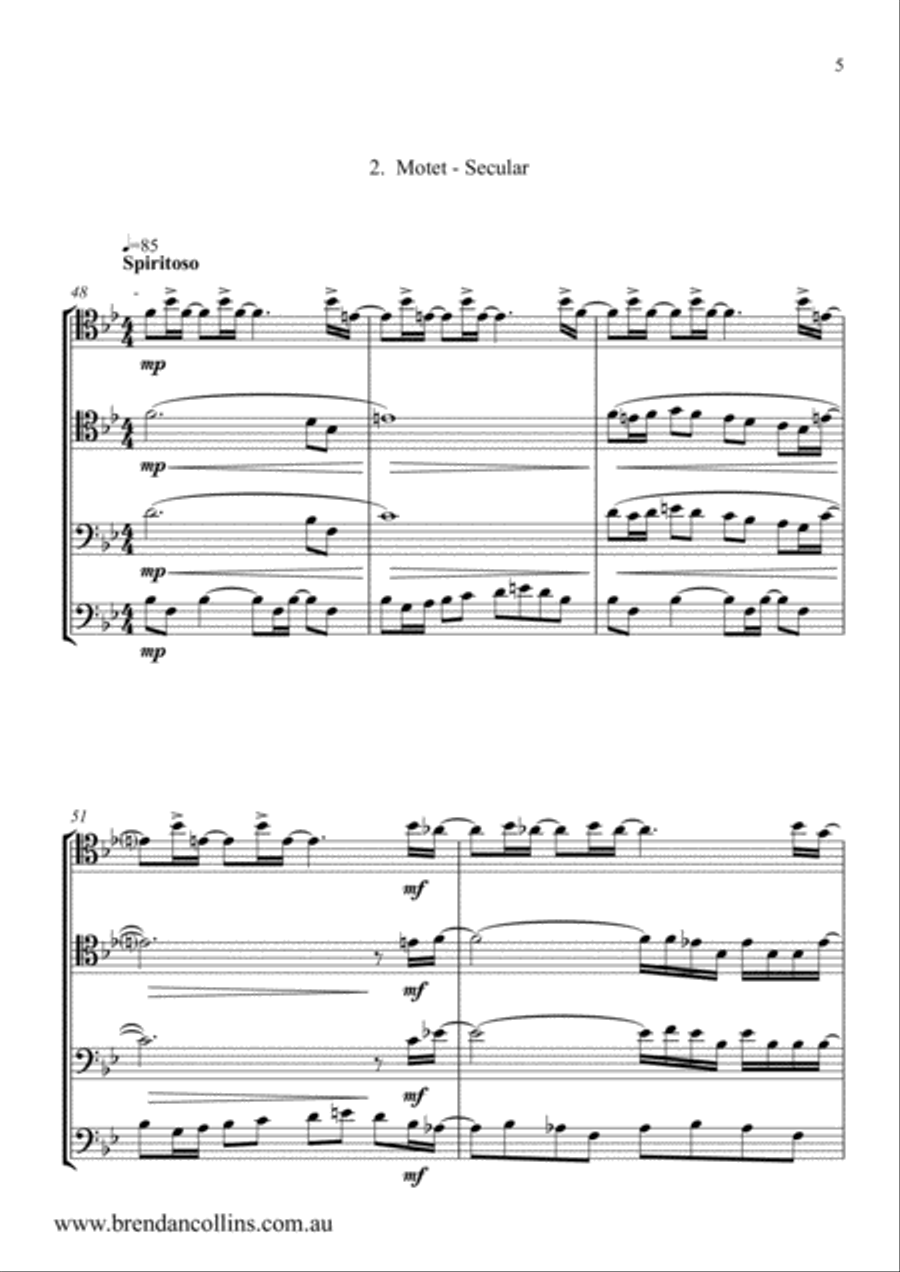 Two Motets for Four Trombones Trombone Quartet scores gallery preview page 5