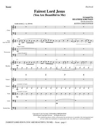 Book cover for Fairest Lord Jesus (You Are Beautiful to Me) - Full Score