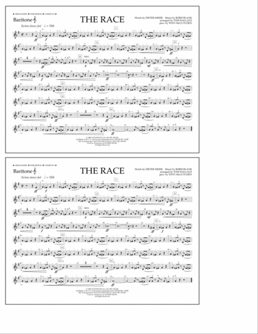 The Race - Baritone T.C. Marching Band scores gallery preview page 1