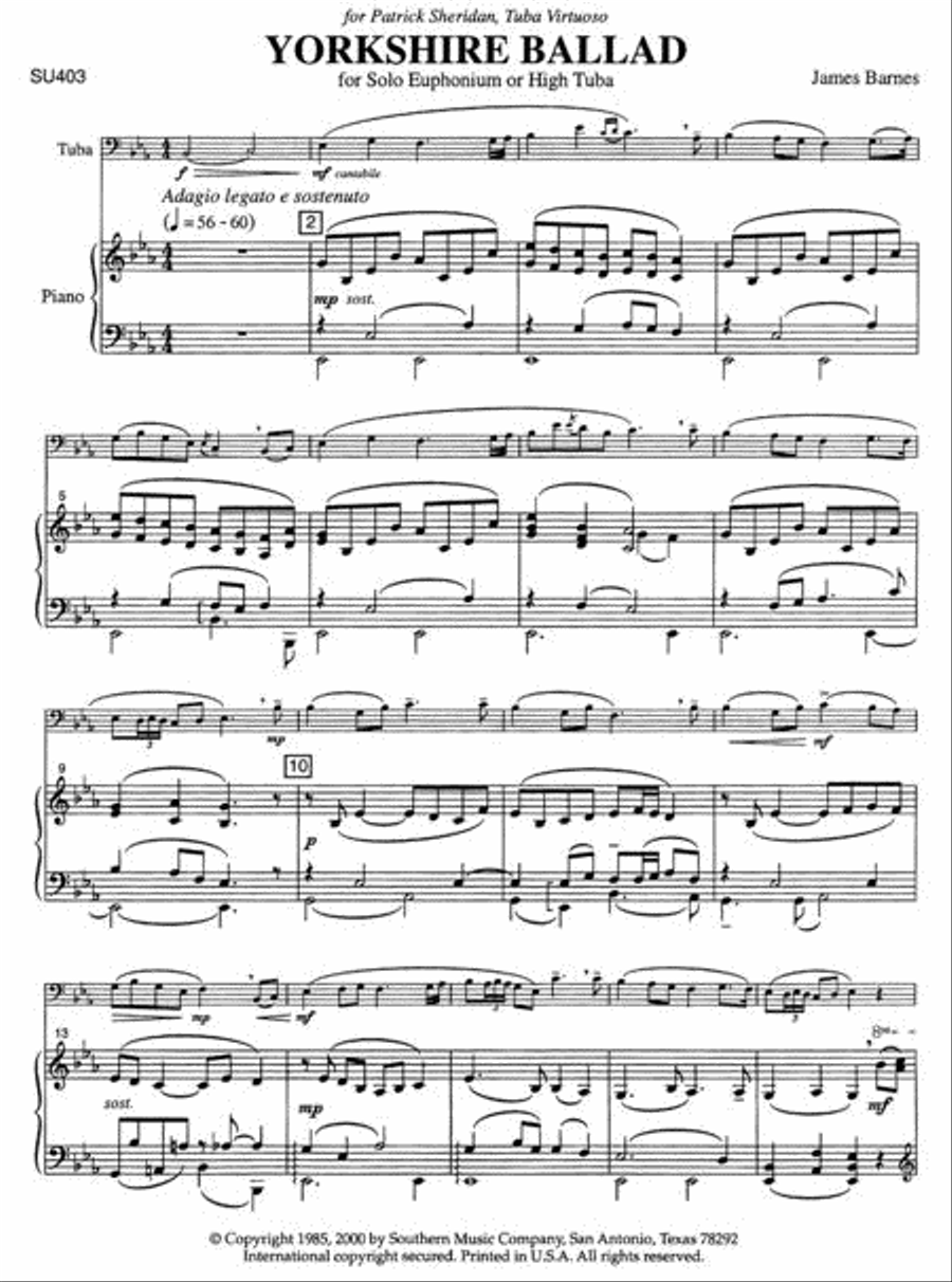 Yorkshire Ballad Yorkshire Ballad Tuba scores gallery preview page 3