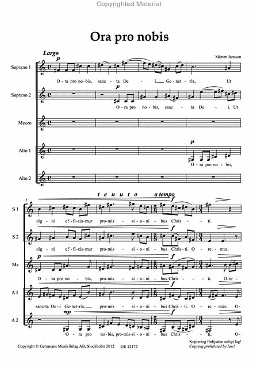 Ora pro nobis Ora pro nobis A Cappella scores gallery preview page 2