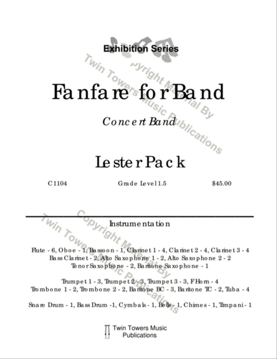 Fanfare for Band Concert Band scores gallery preview page 2
