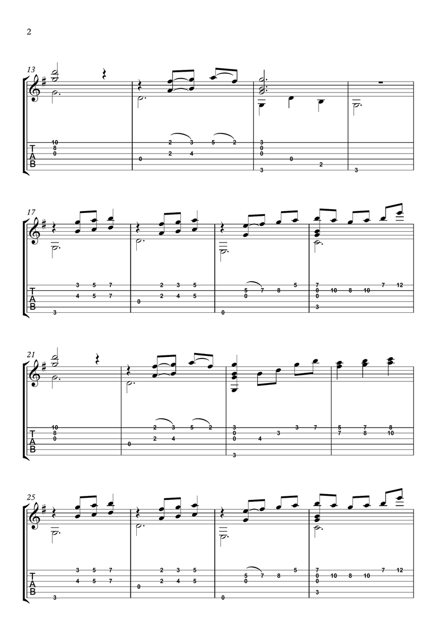 Nur für dich allein Nur für dich allein Acoustic Guitar scores gallery preview page 2