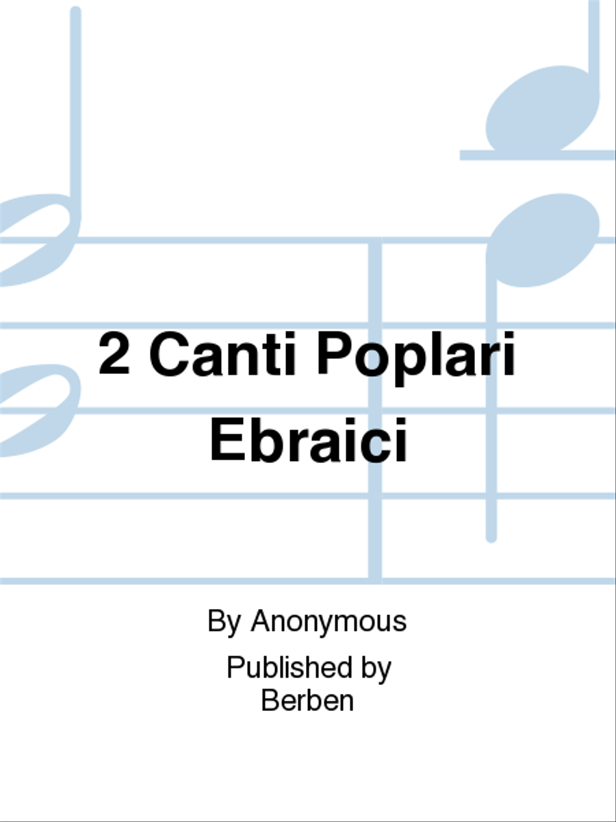 2 Canti Poplari Ebraici Chamber Music scores gallery preview page 1