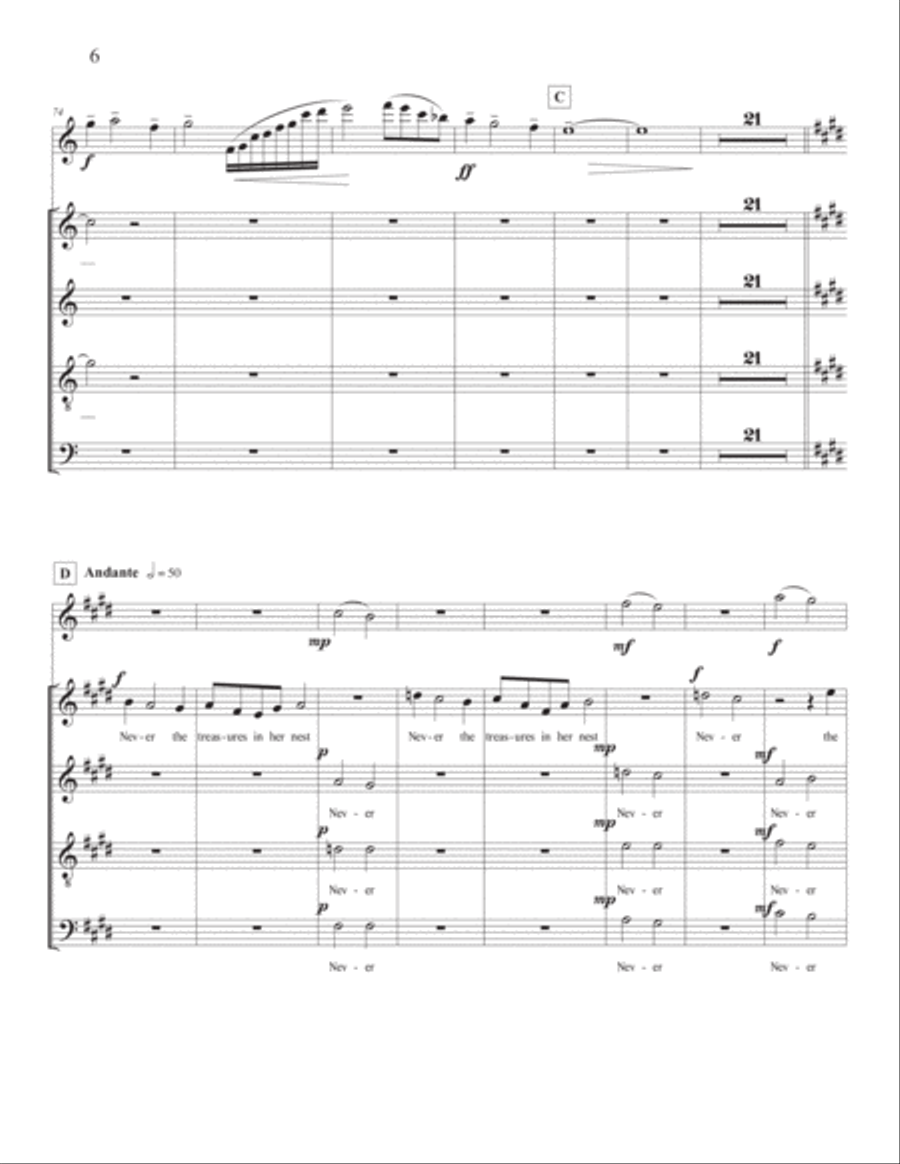 Fragile [SATB Choral Part with Flute] 4-Part scores gallery preview page 6