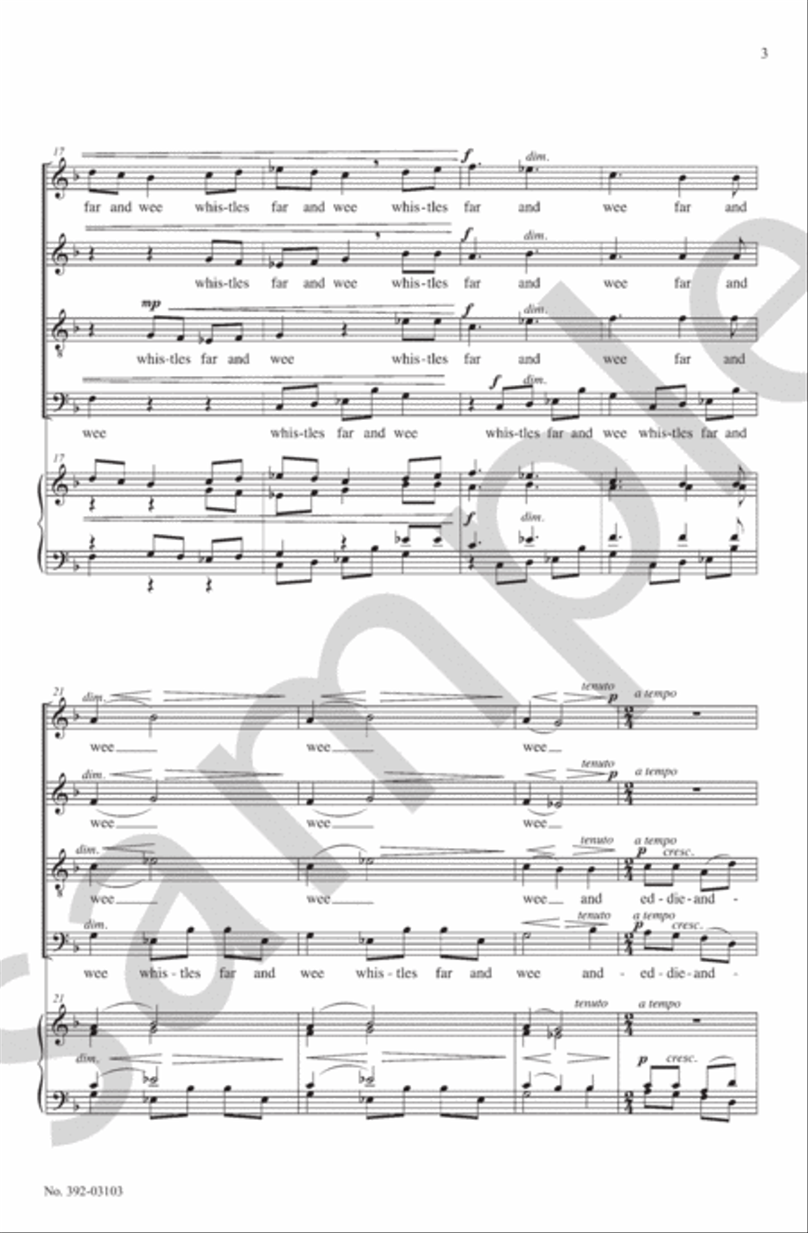 4 e e cummings Songs 4-Part scores gallery preview page 5