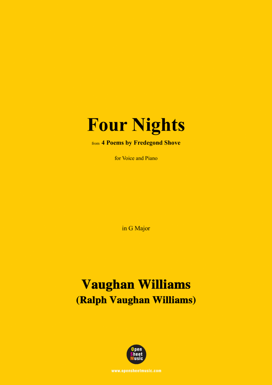 Vaughan Williams-Four Nights(1925),in G Major Voice scores gallery preview page 1