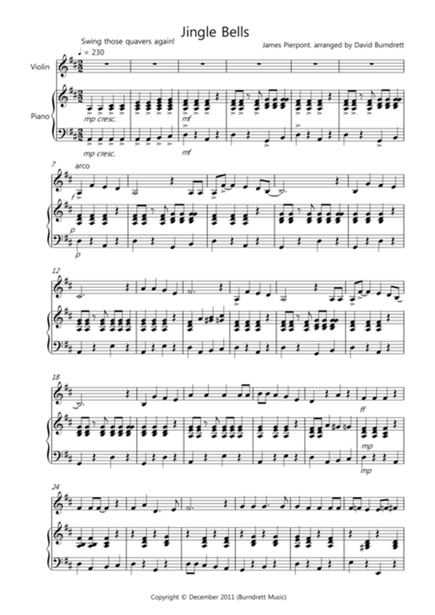 Jingle Bells (Jazzy Style!) for Violin and Piano image number null