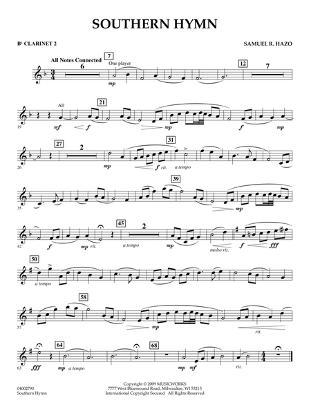 Southern Hymn - Bb Clarinet 2