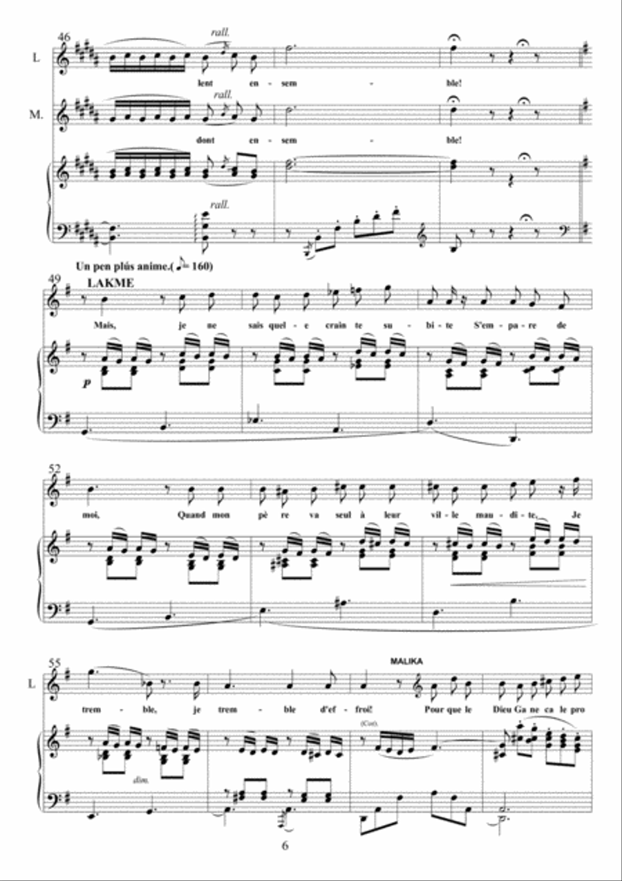 Flower Duet From Lakmé SSA scores gallery preview page 6