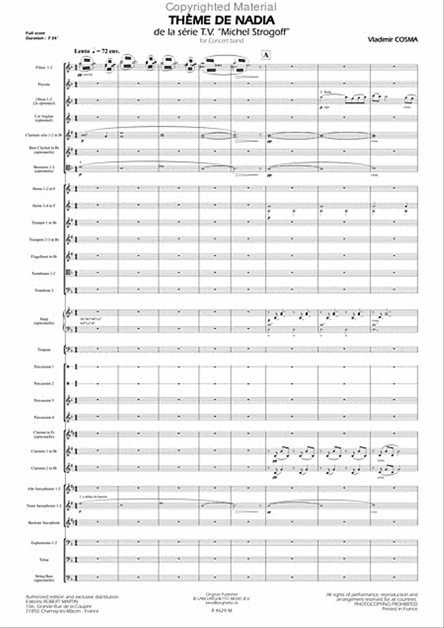 Michel Strogoff Theme de Nadia Concert Band scores gallery preview page 2
