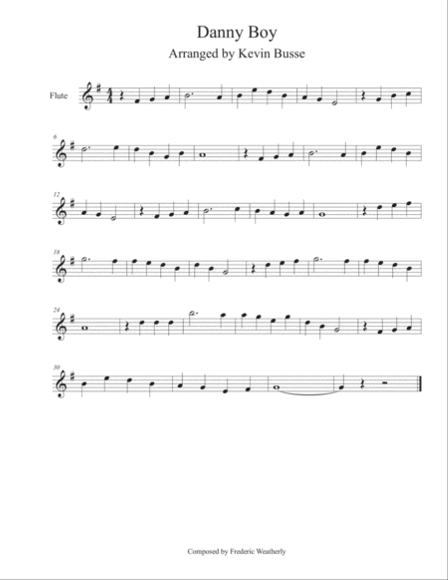 Danny Boy - Flute Danny Boy - Flute Flute Solo scores gallery preview page 1