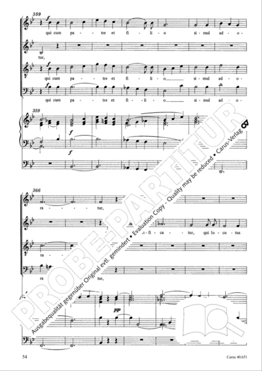 Mass in D Major (Missa in D) 4-Part scores gallery preview page 63