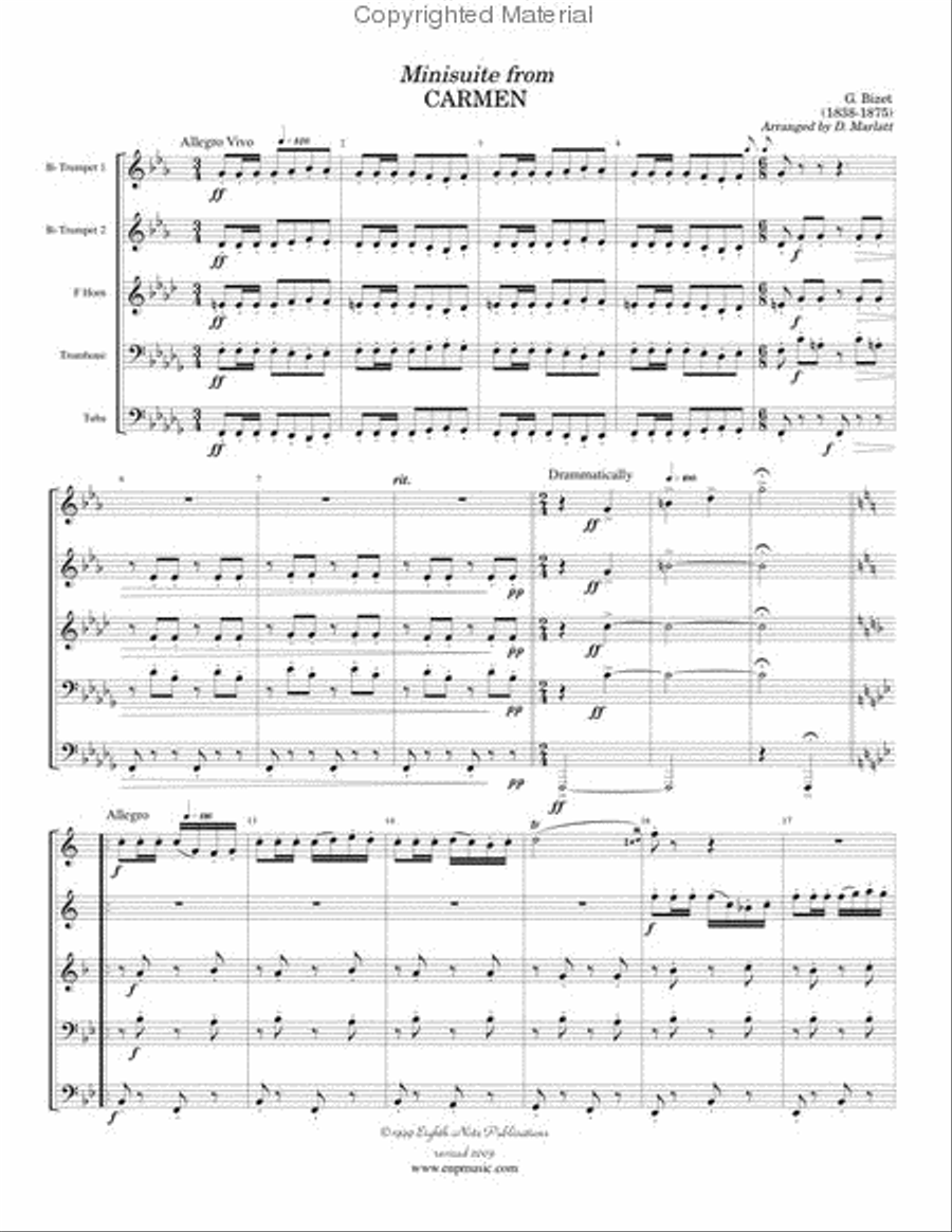Minisuite (from Carmen) Brass Quintet scores gallery preview page 2