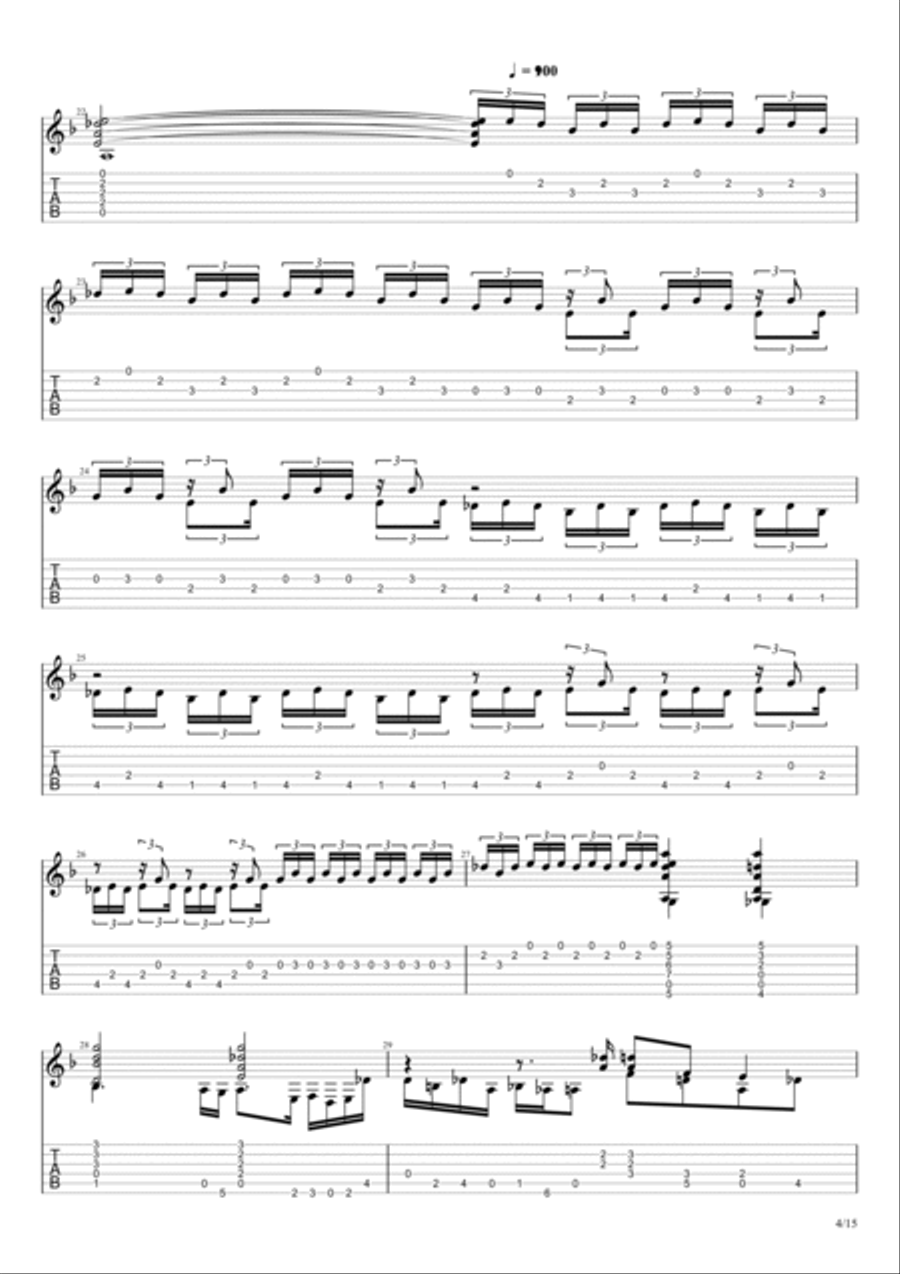 Toccata and Fugue in D minor, BWV 565 (Johann Sebastian Bach) Classical Guitar scores gallery preview page 4