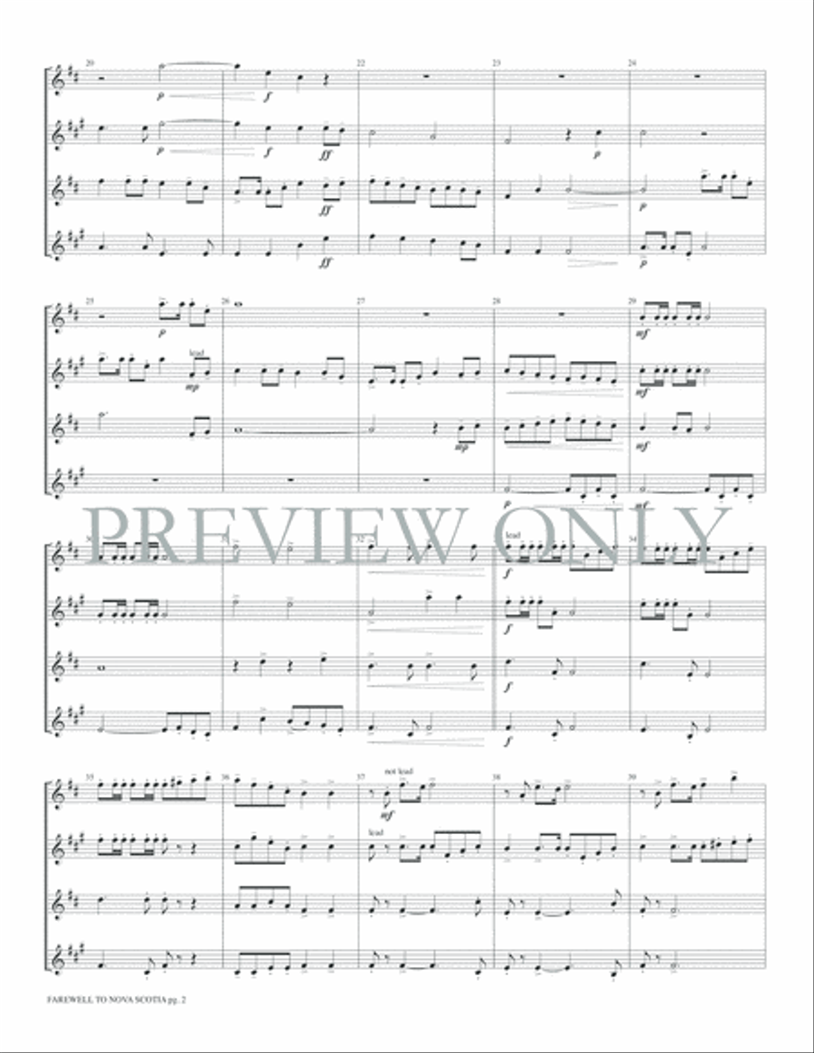 Farewell to Nova Scotia Small Ensemble scores gallery preview page 4
