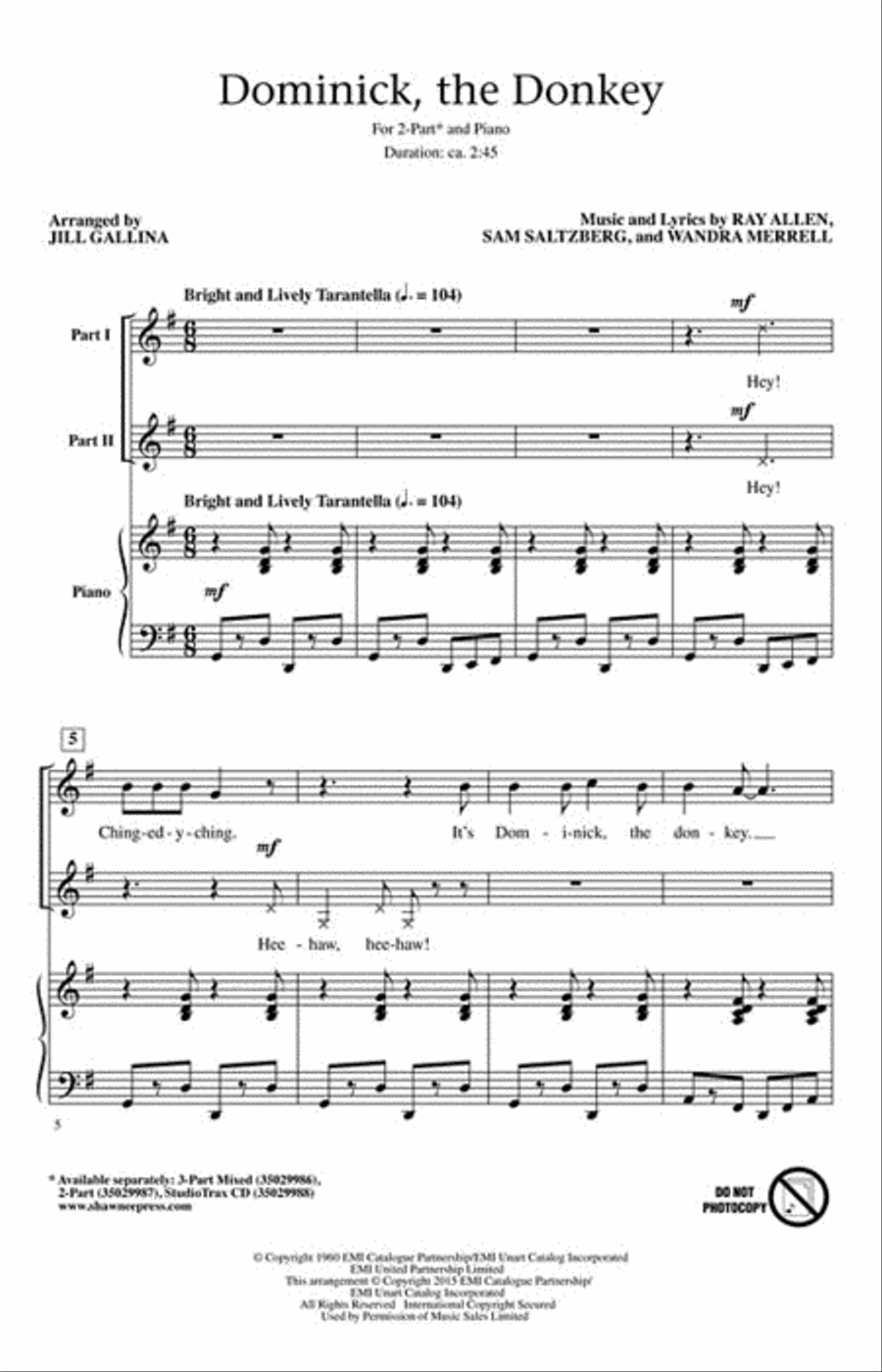 Dominick, the Donkey Dominick, the Donkey 2-Part scores gallery preview page 2