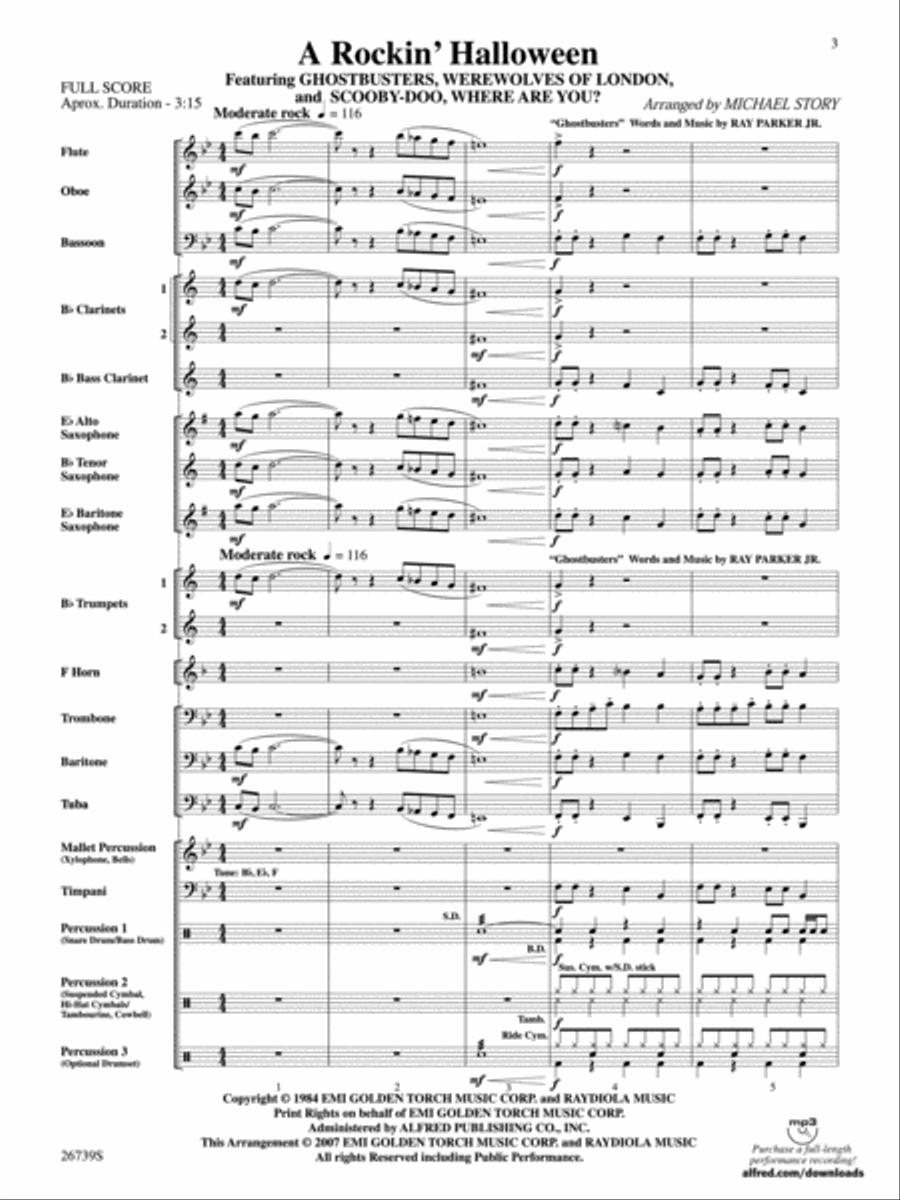 A Rockin' Halloween A Rockin' Halloween Concert Band scores gallery preview page 2