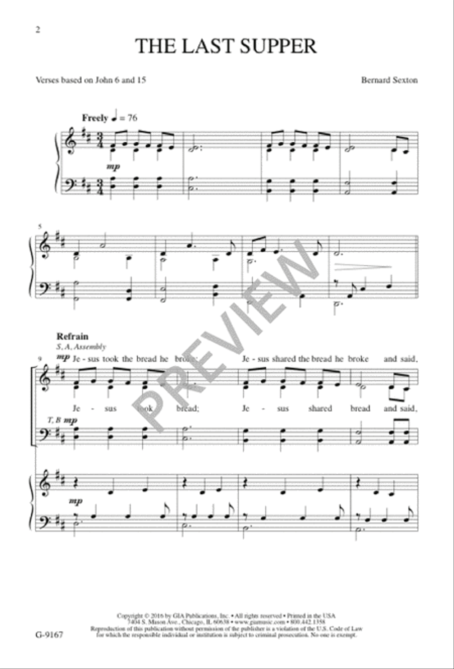 The Last Supper The Last Supper 4-Part scores gallery preview page 3